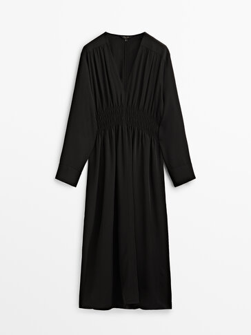 Flowing dress with gathered detail