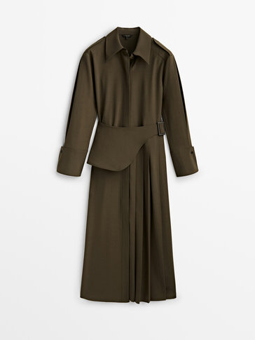 Box pleat shirt dress