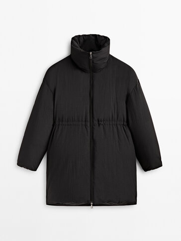 Puffer jacket without topstitching