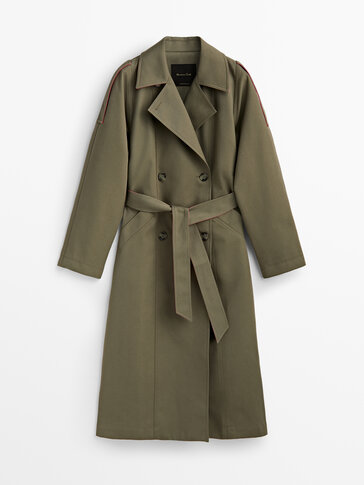 Contrast-coloured trench-style jacket