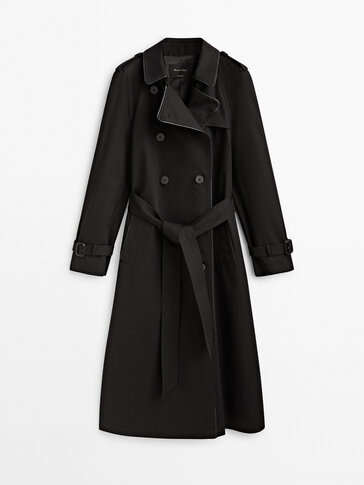 Trench coat with trim detail