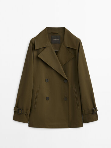 Double-breasted buttoned short jacket