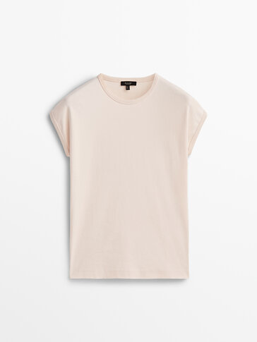 Drop sleeve cotton T-shirt