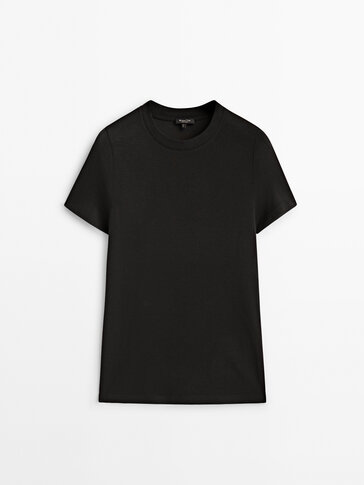 Cashmere modal blend short sleeve T-shirt