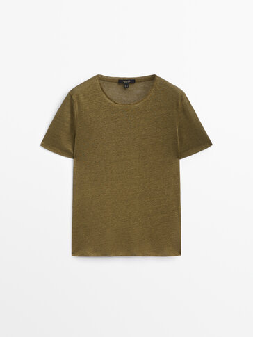 100% linen short sleeve T-shirt
