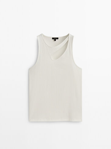 Ribbed cut-out T-shirt