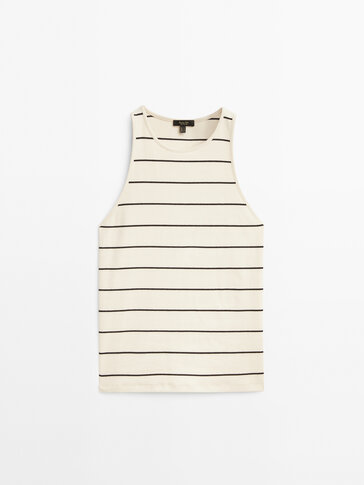 Ribbed striped tank top