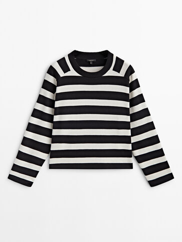 100% cotton striped sweatshirt