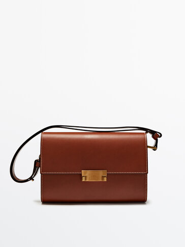 Nappa leather bag with multi-way strap