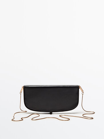 Nappa leather bag with golden chain
