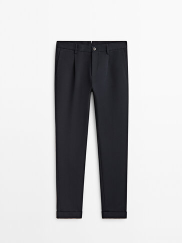 Relaxed fit darted chino trousers
