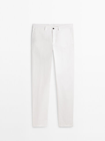 Relaxed fit canvas chino trousers