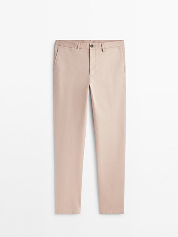 Relaxed fit canvas chino trousers