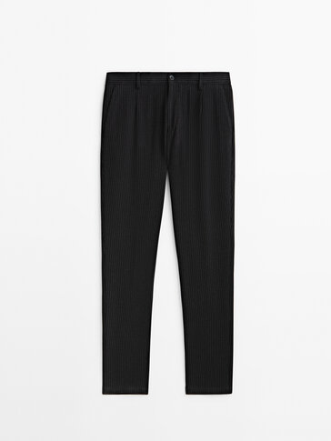 Pinstripe jogging fit trousers