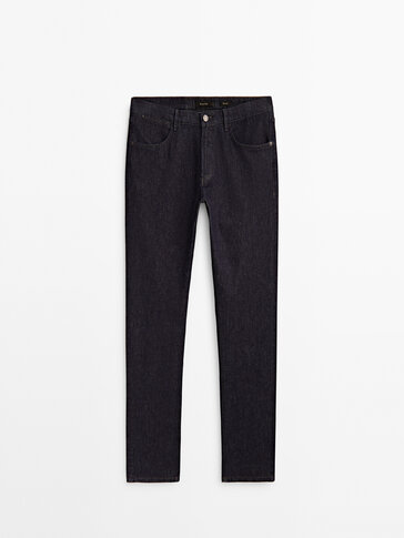 Regular fit rinse wash jeans