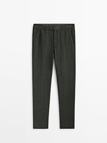 Faded linen suit trousers