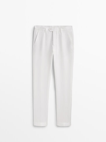 100% linen suit trousers