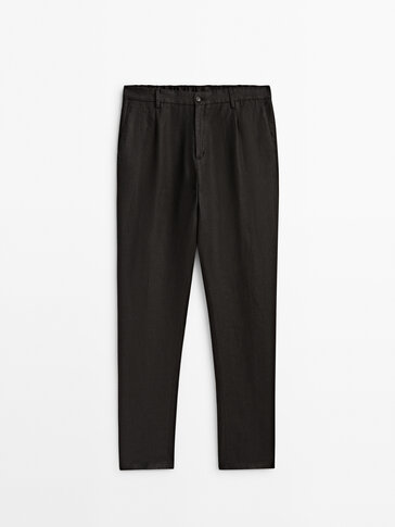 100% linen darted trousers
