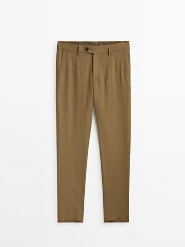 100% linen suit trousers