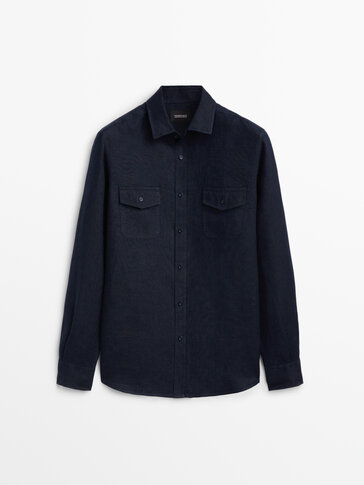 Regular fit linen shirt with pockets - Limited Edition