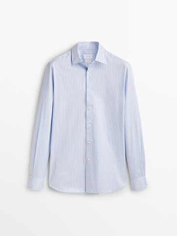 Slim fit striped cotton shirt