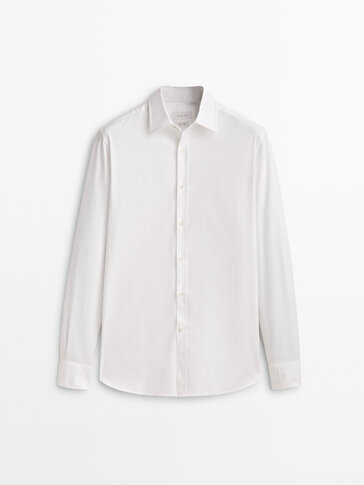 Regular-fit cotton twill shirt