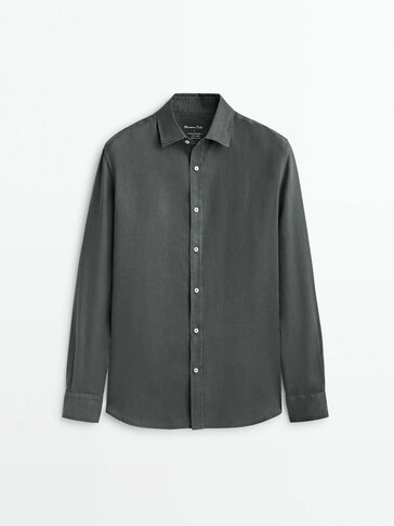 100% linen slim-fit shirt
