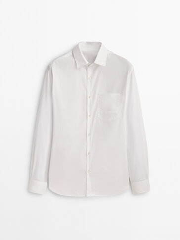 Relaxed fit cotton shirt with pocket -Studio