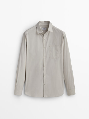 Relaxed fit cotton shirt with pocket -Studio