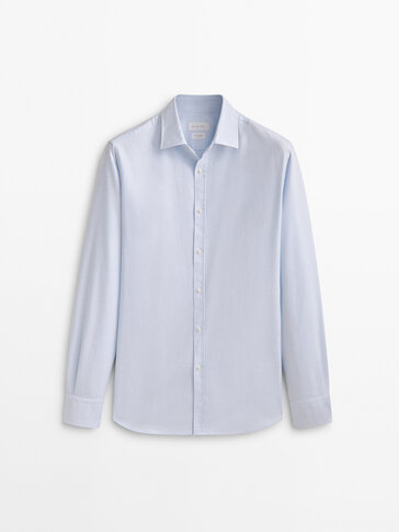 Regular fit textured micro check shirt