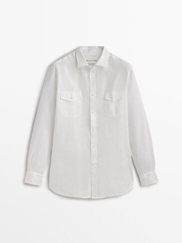 100% linen shirt with pockets