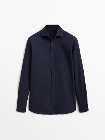 Slim fit cotton Oxford shirt