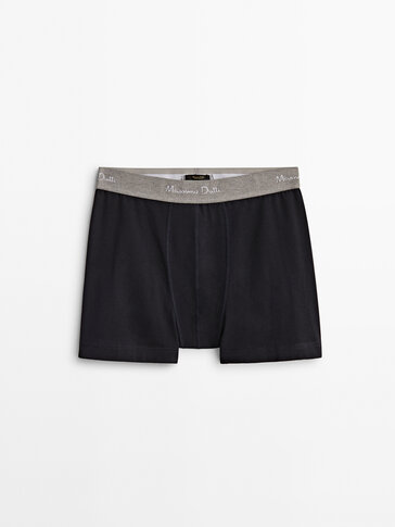 Boxer shorts with a grey waistband