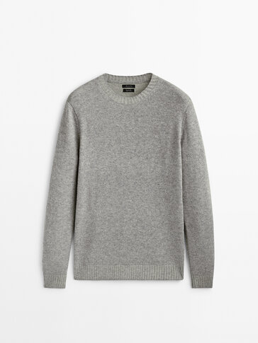 Wool blend crew neck sweater