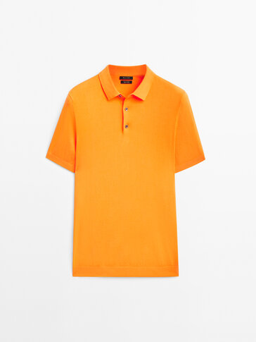 Short sleeve cotton polo sweater