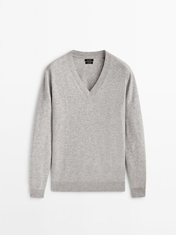 Wool and cashmere blend V-neck sweater