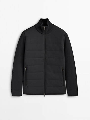 Cardigan in contrast quilted fabric