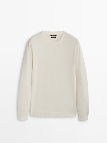 100% cotton crew neck sweater
