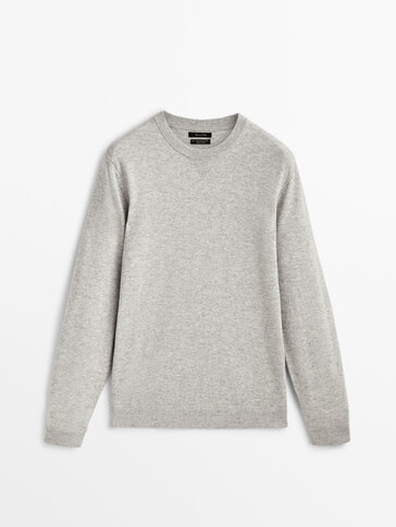 Wool and cashmere blend crew neck sweater