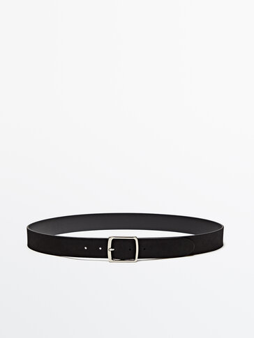 Suede leather belt