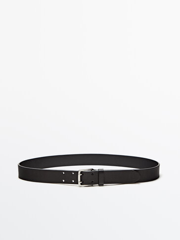 Leather belt with double holes