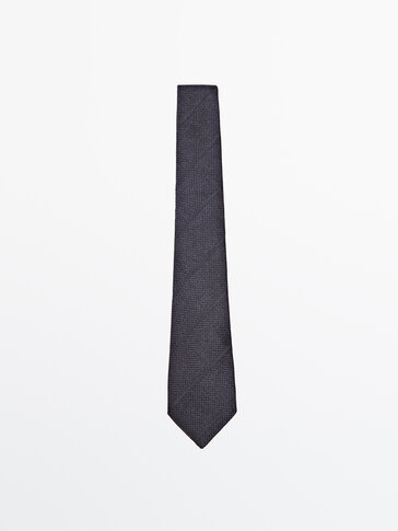 条纹棉丝混纺领带