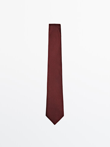 纹理丝棉混纺领带