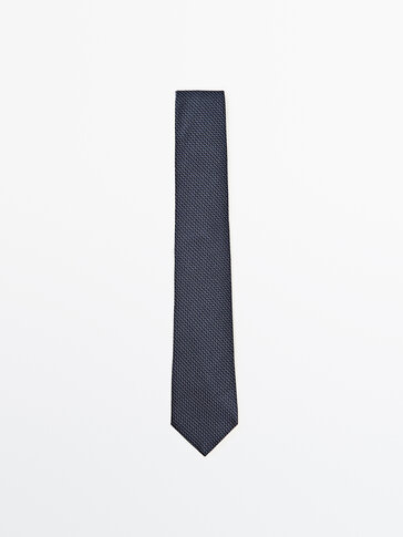 丝和棉貭锯齿纹领带