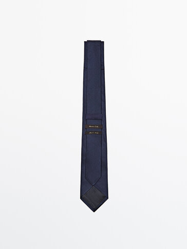 棉和丝混纺细条纹领带