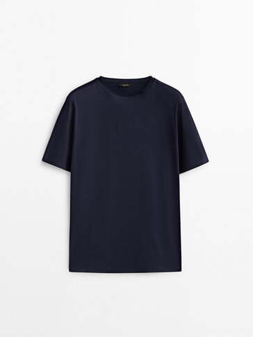Short sleeve mercerised cotton T-shirt