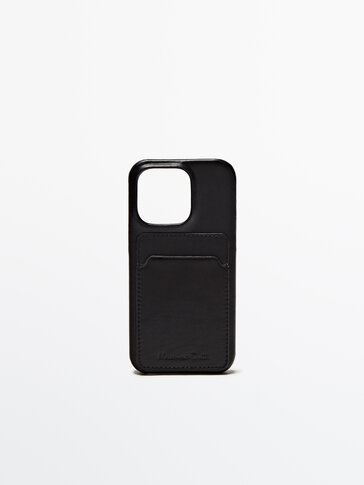 配卡片插槽 iPhone 14 Pro 皮革手机壳