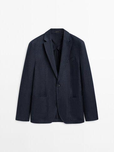 Navy blue textured blazer