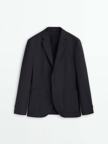 Wool and cotton suit blazer