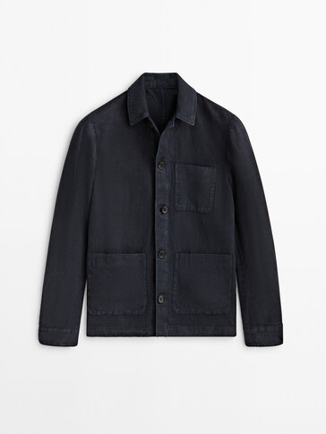 Matching dyed linen overshirt